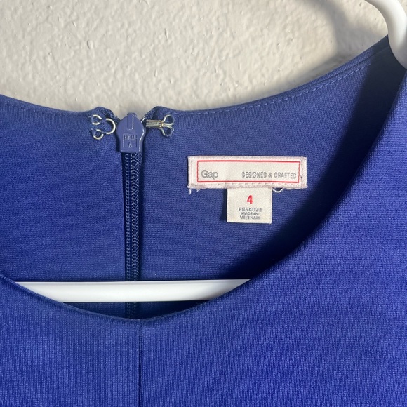 Gap Ponte Knit Blue Dress With Pockets 3/4 Sleeves - Picture 4 of 7
